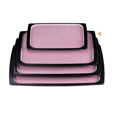 若泉漆器 渕太胴張盆　ピンク雲流渕黒　尺3寸 ノンスリップ加工 B-6-76 1個（ご注文単位1個）【直送品】