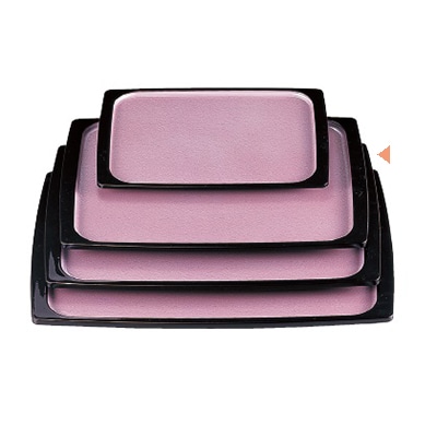 若泉漆器 渕太胴張盆　ピンク雲流渕黒　尺4寸 ノンスリップ加工 B-6-77 1個（ご注文単位1個）【直送品】