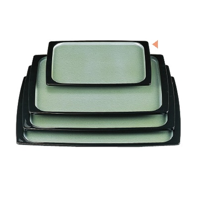 若泉漆器 渕太胴張盆　グリーン雲流渕黒　尺0寸 ノンスリップ加工 B-6-79 1個（ご注文単位1個）【直送品】