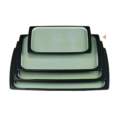 若泉漆器 渕太胴張盆　グリーン雲流渕黒　尺3寸 ノンスリップ加工 B-6-80 1個（ご注文単位1個）【直送品】