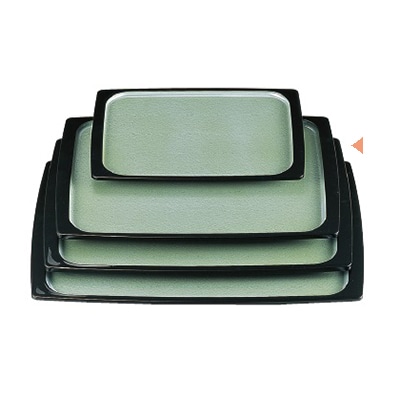 若泉漆器 渕太胴張盆　グリーン雲流渕黒　尺4寸 ノンスリップ加工 B-6-81 1個（ご注文単位1個）【直送品】