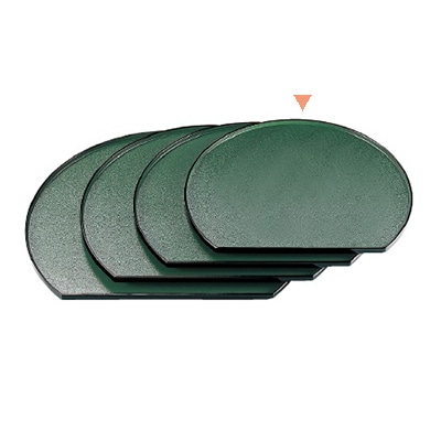 若泉漆器 半月会席盆　グリーン石目渕黒　尺2寸 ノンスリップ加工 B-7-62 1個（ご注文単位1個）【直送品】