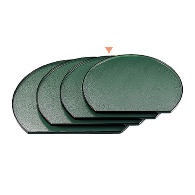 若泉漆器 半月会席盆　グリーン石目渕黒　尺3寸 ノンスリップ加工 B-7-63 1個（ご注文単位1個）【直送品】