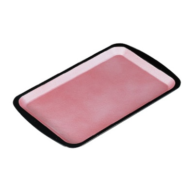 若泉漆器 耳付トレー　ピンク雲流渕黒　尺1寸 ノンスリップ加工 B-8-60 1個（ご注文単位1個）【直送品】