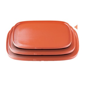 若泉漆器 新小判盆　朱刷毛目　尺3寸 ノンスリップ加工 B-10-14 1個（ご注文単位1個）【直送品】