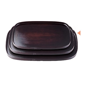 若泉漆器 新小判盆　溜刷毛目　尺4寸 ノンスリップ加工 B-10-18 1個（ご注文単位1個）【直送品】