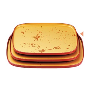 若泉漆器 新小判盆　色紙金箔渕朱　尺3寸  B-10-35 1個（ご注文単位1個）【直送品】