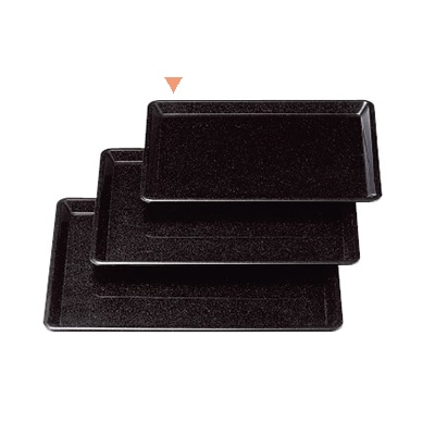 若泉漆器 耐熱つば付長手盆　黒パール　尺2寸 ノンスリップ加工 B-10-46 1個（ご注文単位1個）【直送品】