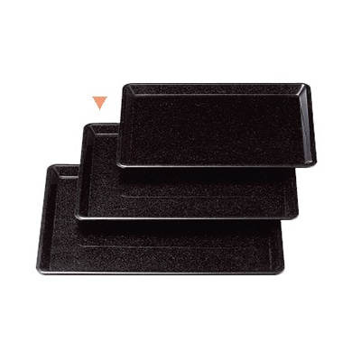 若泉漆器 耐熱つば付長手盆　黒パール　尺3寸 ノンスリップ加工 B-10-47 1個（ご注文単位1個）【直送品】