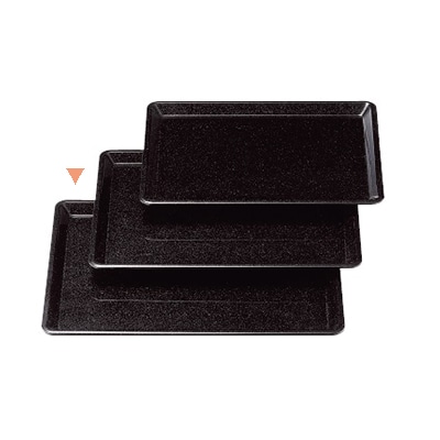 若泉漆器 耐熱つば付長手盆　黒パール　尺4寸 ノンスリップ加工 B-10-48 1個（ご注文単位1個）【直送品】