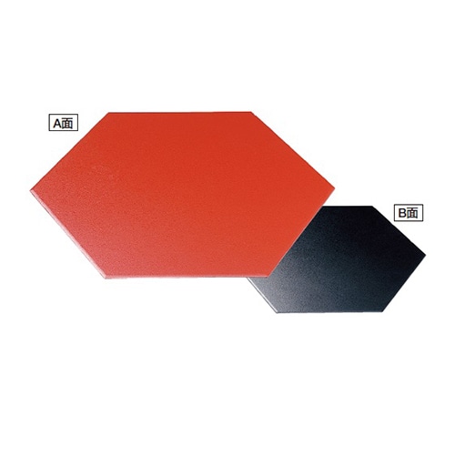 若泉漆器 尺5寸六角プレート　朱石目／黒石目  B-10-63 1個（ご注文単位1個）【直送品】