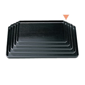 若泉漆器 定食木目盆　黒　尺2寸  B-11-33 1個（ご注文単位1個）【直送品】