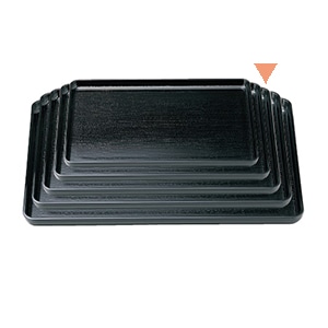 若泉漆器 定食木目盆　黒　尺3寸  B-11-34 1個（ご注文単位1個）【直送品】