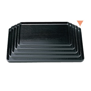 若泉漆器 定食木目盆　黒　尺5寸  B-11-36 1個（ご注文単位1個）【直送品】