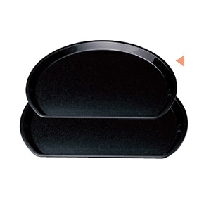 若泉漆器 羽反半月盆　ブラックパール　尺2寸  B-12-13 1個（ご注文単位1個）【直送品】