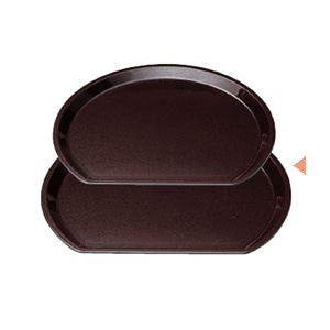 若泉漆器 羽反半月盆　マロン石目　尺3寸 ノンスリップ加工 B-12-16 1個（ご注文単位1個）【直送品】