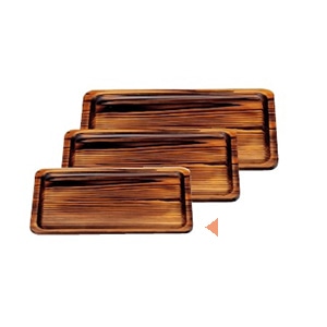 若泉漆器 焼杉長手盆 尺2寸 B-13-15 1個(ご注文単位1個)【直送品】