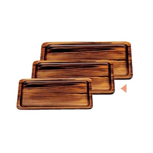 若泉漆器 焼杉長手盆 尺3寸 B-13-16 1個(ご注文単位1個)【直送品】