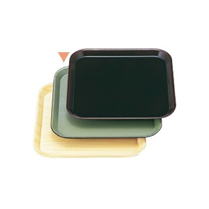 若泉漆器 耐熱33cm角トレー グリーン雲流 ノンスリップ加工 B-70-2 1個(ご注文単位1個)【直送品】