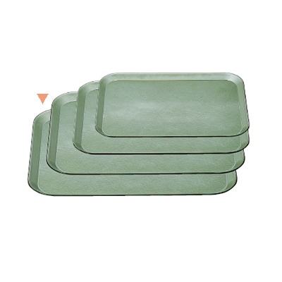 若泉漆器 耐熱長手トレー 45cm グリーン雲流 ノンスリップ加工 B-70-14 1個(ご注文単位1個)【直送品】