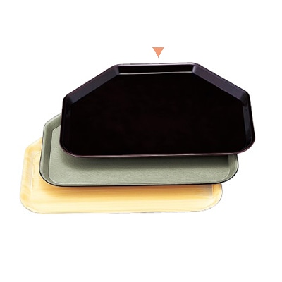 若泉漆器 耐熱六角トレー 溜塗 S・S塗 ノンスリップ加工 B-70-16 1個(ご注文単位1個)【直送品】