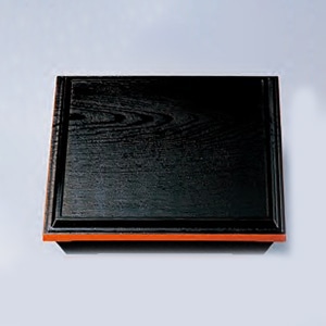 若泉漆器 8.5寸超耐熱泉重松花堂　黒渕朱内黒塗 （仕切別売） C-3-51 1個（ご注文単位1個）【直送品】