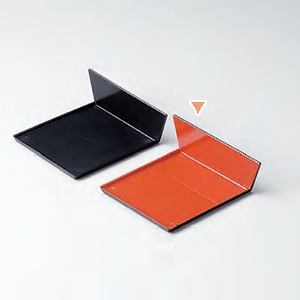 若泉漆器 8.5寸ハーフ木目松花堂仕切　朱天黒　1ヶ  C-3-56 1個（ご注文単位1個）【直送品】