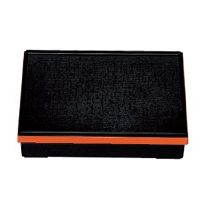 若泉漆器 9寸長手松花堂　黒布目渕朱 仕切別 F-2-16 1個（ご注文単位1個）【直送品】