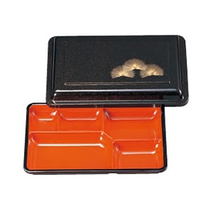 若泉漆器 8寸副食入れ 梨地若松内朱 F-2-36 1個(ご注文単位1個)【直送品】