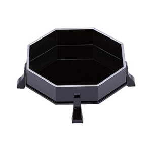 若泉漆器 足付八角盛器　黒天銀  M-1-20 1個（ご注文単位1個）【直送品】