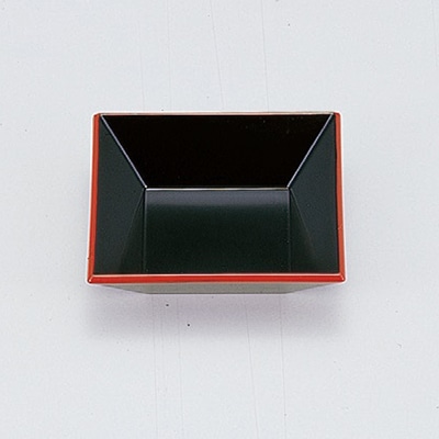 若泉漆器 華やか四方皿　黒天朱  M-1-46 1個（ご注文単位1個）【直送品】