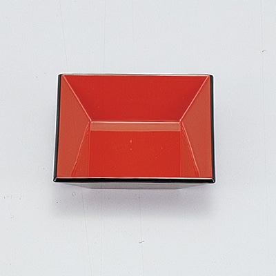 若泉漆器 華やか四方皿　朱天黒  M-1-47 1個（ご注文単位1個）【直送品】