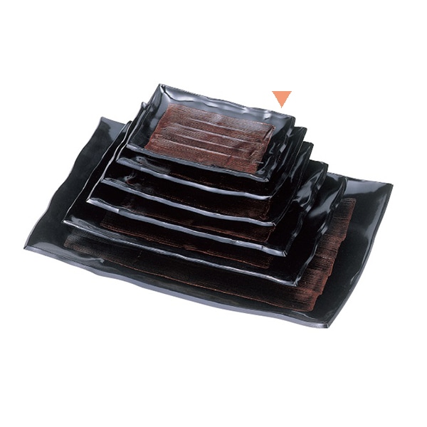 若泉漆器 越前長手盛皿　うるみハケ目　7寸  M-2-36 1個（ご注文単位1個）【直送品】