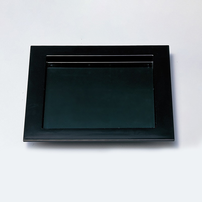 若泉漆器 正角盆　黒　8寸つば付  M-7-5 1個（ご注文単位1個）【直送品】