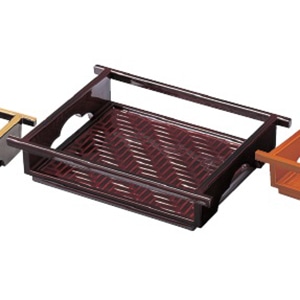 若泉漆器 竹目透かし皿 溜 M-7-8 1個(ご注文単位1個)【直送品】