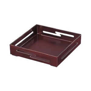 若泉漆器 新8寸角低型透かし盛器 新溜 M-7-13 1個(ご注文単位1個)【直送品】