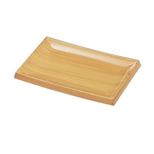 若泉漆器 7.5寸長角皿 白木 M-7-67 1個(ご注文単位1個)【直送品】