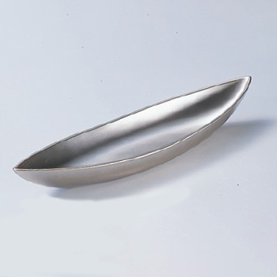 若泉漆器 尺2寸両舟盛器　総銀塗  M-7-78 1個（ご注文単位1個）【直送品】