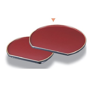 若泉漆器 8寸半月低足皿 銀朱渕黒天金 M-8-64 1個(ご注文単位1個)【直送品】