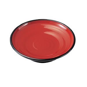 若泉漆器 7寸錦高台皿　朱天黒  M-10-33 1個（ご注文単位1個）【直送品】