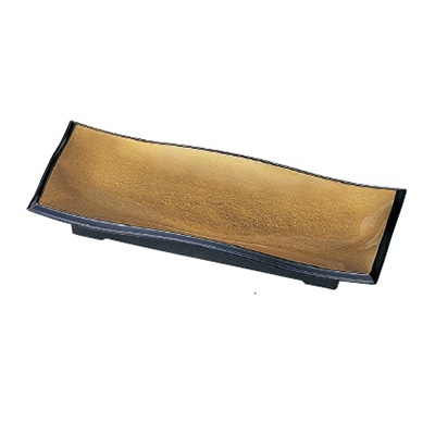 若泉漆器 9寸長手清流盛器　金雲流  M-10-45 1個（ご注文単位1個）【直送品】