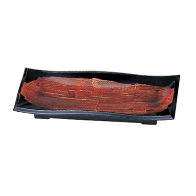 若泉漆器 9寸長手清流盛器　錆刷毛目  M-10-46 1個（ご注文単位1個）【直送品】