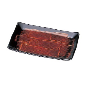 若泉漆器 7寸吉野長角皿　錆刷毛目  M-10-56 1個（ご注文単位1個）【直送品】