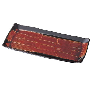 若泉漆器 尺1寸吉野長角皿　錆刷毛目  M-10-57 1個（ご注文単位1個）【直送品】