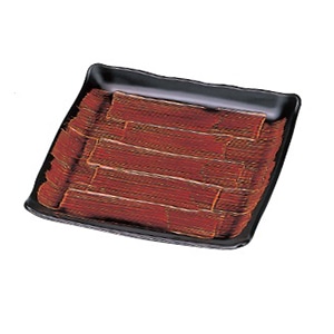 若泉漆器 7寸吉野角皿　錆刷毛目  M-10-58 1個（ご注文単位1個）【直送品】