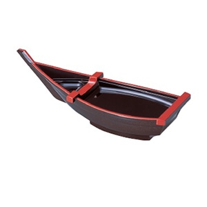 若泉漆器 1人用宝舟 本体 茶パール天朱 スノ子黒天朱 M-12-38 1個(ご注文単位1個)【直送品】