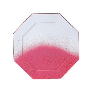 若泉漆器 八角プレート　桜吹雪渕赤 大 M-13-10 1個（ご注文単位1個）【直送品】