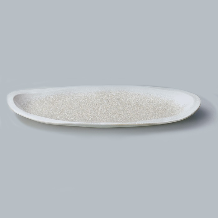 若泉漆器 尺3寸雅小判盛皿　白唐津  M-14-70 1個（ご注文単位1個）【直送品】