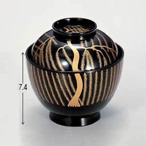 若泉漆器 ナツメ型吸椀　黒柳S・H塗  W-1-29 1個（ご注文単位1個）【直送品】