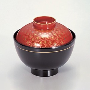 若泉漆器 越前椀　麻の葉朱S・H塗  W-1-40 1個（ご注文単位1個）【直送品】